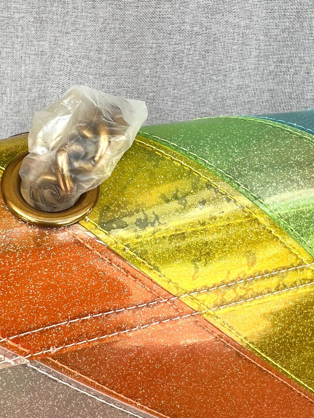 Kensington Vinyl CLEAR RAINBOW GLITTERED crossbody / shoulder bag - Picture 17 of 17